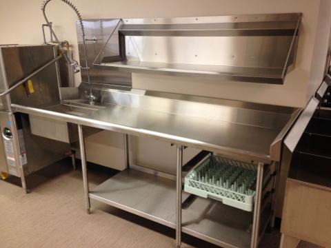 Custom Stainless Commercial Prep Kitchen Counter and Racking